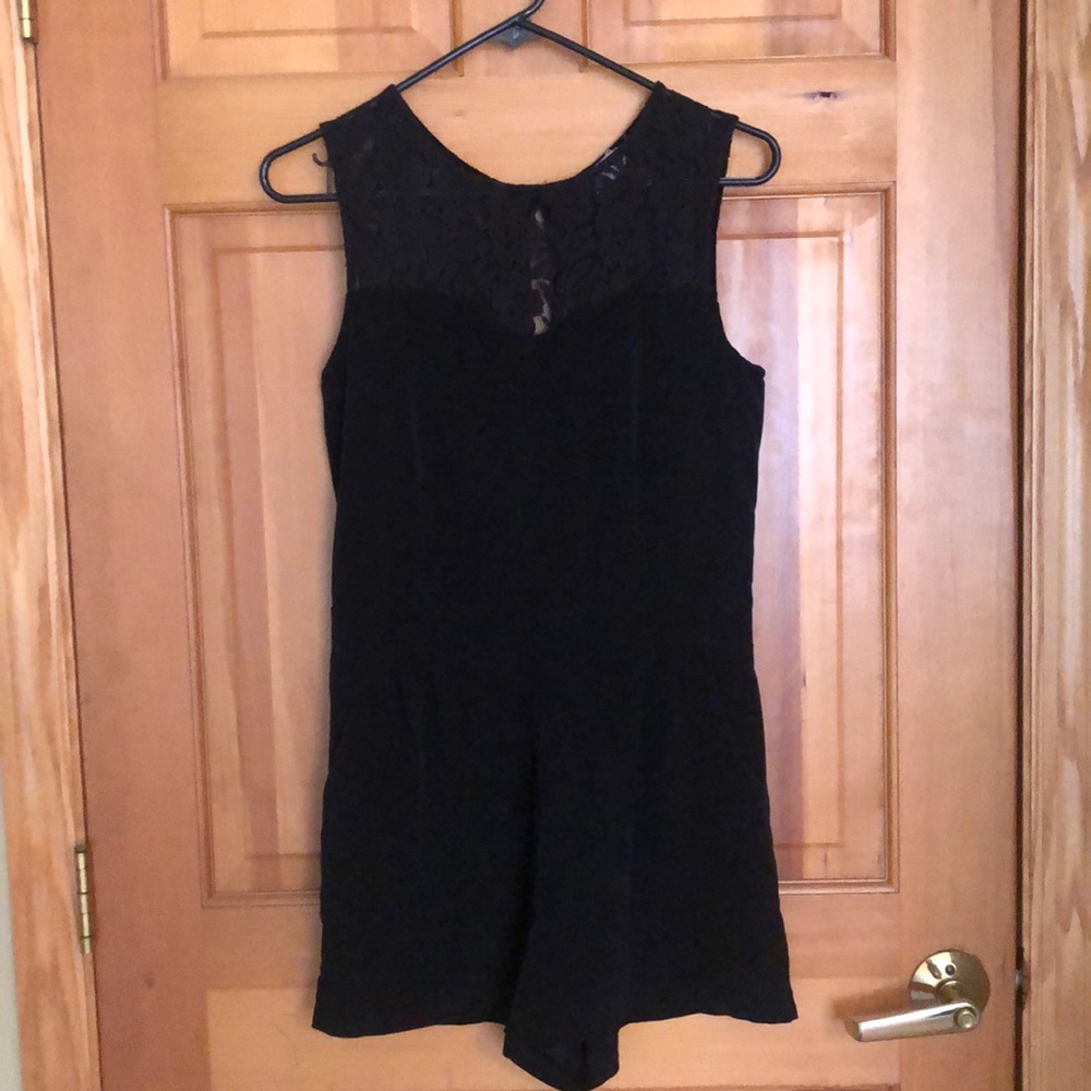 Black rayon romper. Sz S
